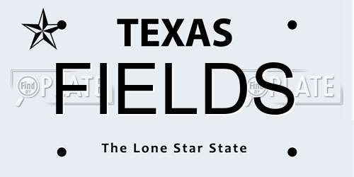 FIELDS Texas License Plate