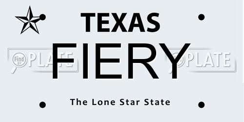 FIERY Texas License Plate