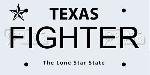 FIGHTER Texas License Plate