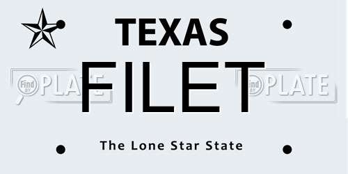 FILET Texas License Plate