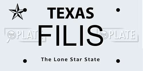 FILIS Texas License Plate