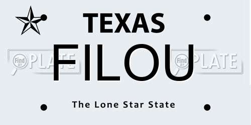 FILOU Texas License Plate