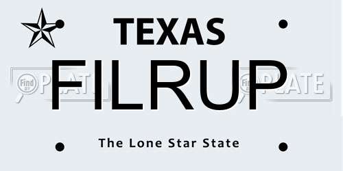 FILRUP Texas License Plate