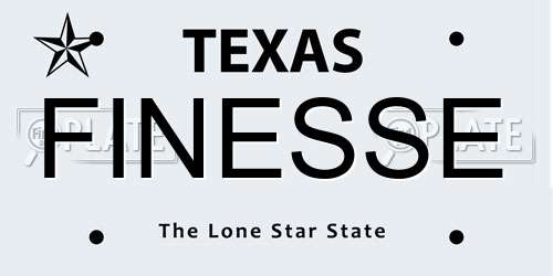 FINESSE license plate in TX state