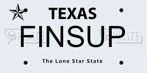 FINSUP Texas License Plate