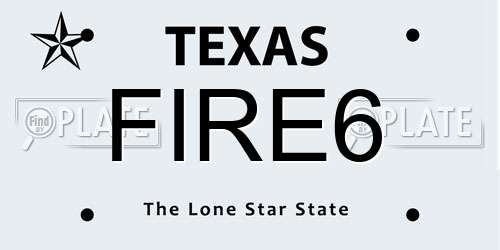 FIRE6 Texas License Plate