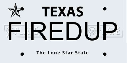 FIREDUP Texas License Plate