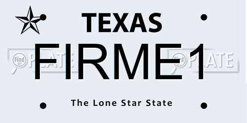 FIRME1 Texas License Plate