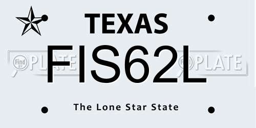 FIS62L Texas License Plate
