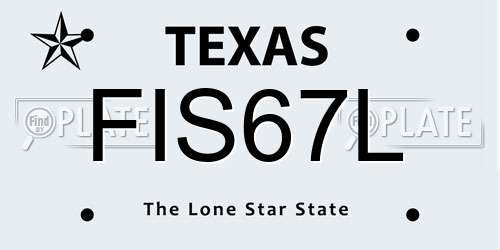 FIS67L Texas License Plate