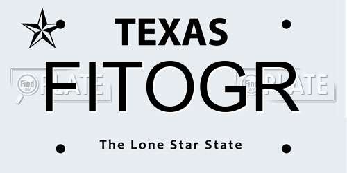 FITOGR Texas License Plate