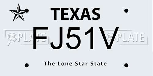 FJ51V Texas License Plate