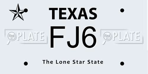 FJ6 Texas License Plate