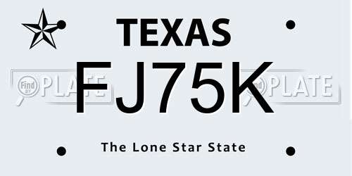 FJ75K Texas License Plate