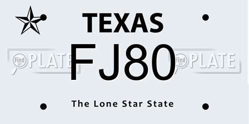 FJ80 Texas License Plate
