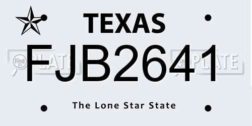 FJB2641 Texas License Plate