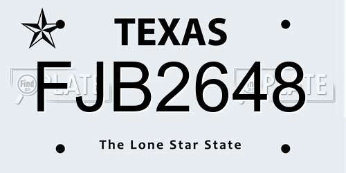 FJB2648 Texas License Plate