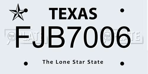 FJB7006 Texas License Plate