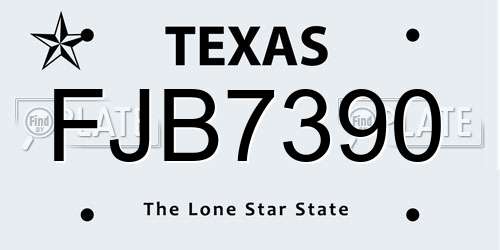 FJB7390 Texas License Plate