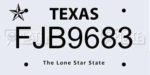 FJB9683 Texas License Plate