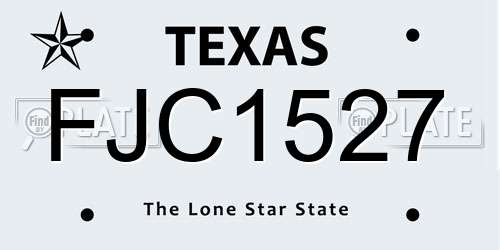 FJC1527 Texas License Plate