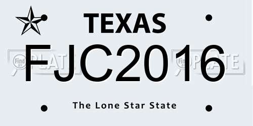 FJC2016 Texas License Plate