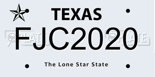 FJC2020 Texas License Plate