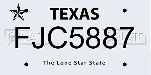 FJC5887 Texas License Plate