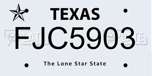 FJC5903 Texas License Plate