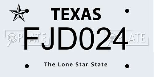 FJD024 Texas License Plate