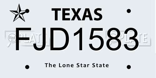 FJD1583 Texas License Plate