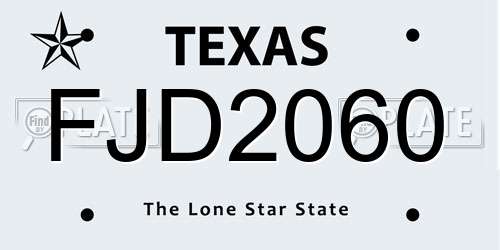 FJD2060 Texas License Plate