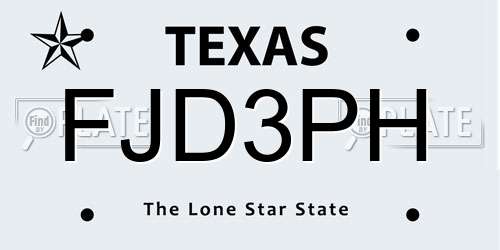 FJD3PH Texas License Plate