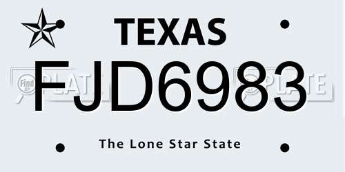 FJD6983 Texas License Plate