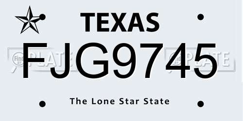FJG9745 Texas License Plate