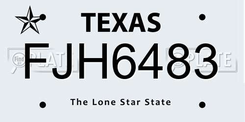 FJH6483 Texas License Plate