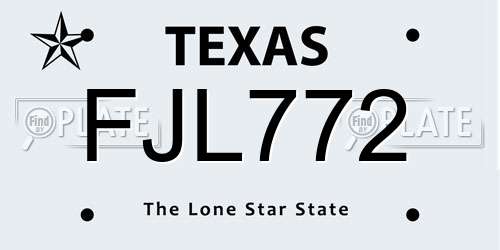 FJL772 Texas License Plate