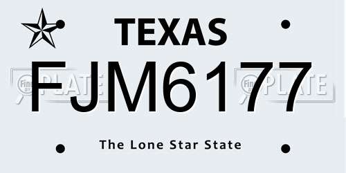 FJM6177 Texas License Plate