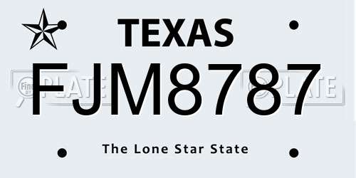 FJM8787 Texas License Plate