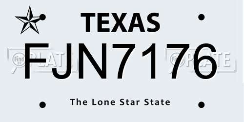 FJN7176 Texas License Plate