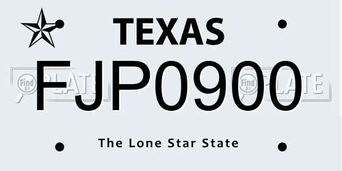 FJP0900 Texas License Plate