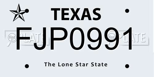 FJP0991 Texas License Plate