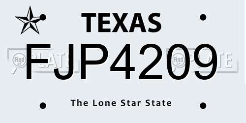 FJP4209 Texas License Plate