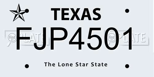 FJP4501 Texas License Plate