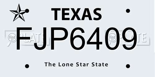 FJP6409 Texas License Plate