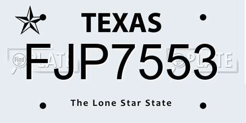 FJP7553 Texas License Plate