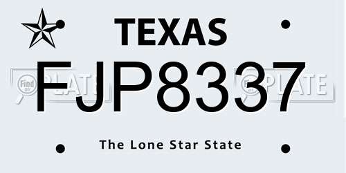 FJP8337 Texas License Plate