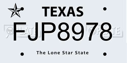 FJP8978 Texas License Plate