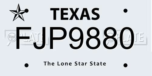 FJP9880 Texas License Plate