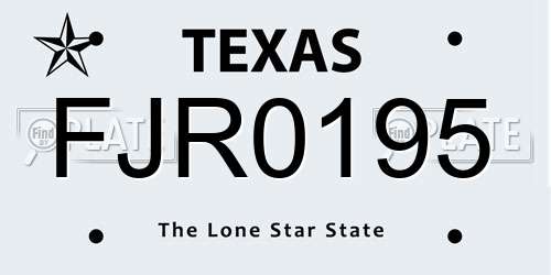 FJR0195 Texas License Plate